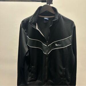 Nike Men's Black and White Windbreaker Jacket